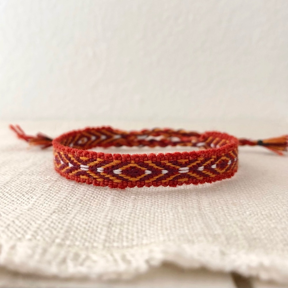 Boho Burnt Orange Woven Bracelet